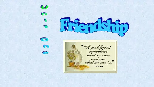 人教版高中英语Book1 Unit 1 Friendship warming up 教学课件 (共61张PPT)