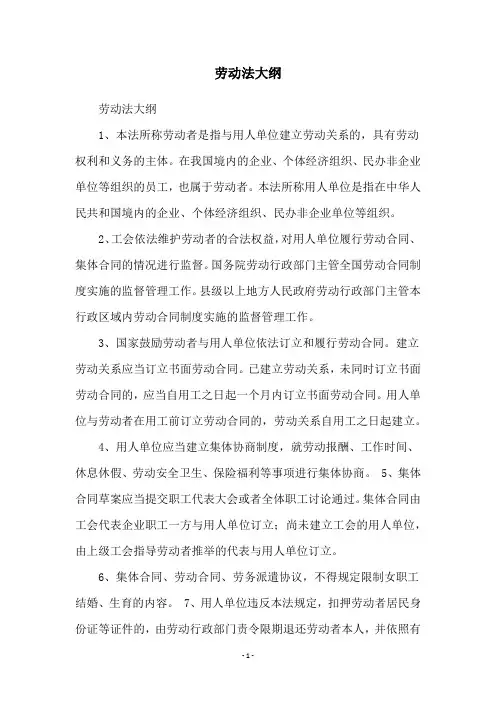 劳动法大纲