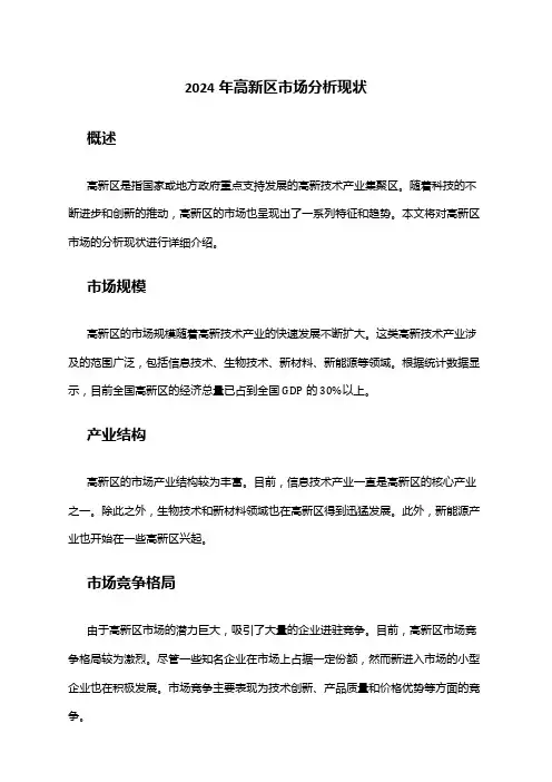 2024年高新区市场分析现状