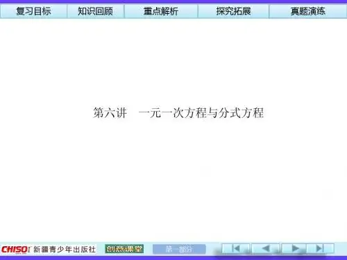 2014中考总复习第6讲一元一次方程与分式方程