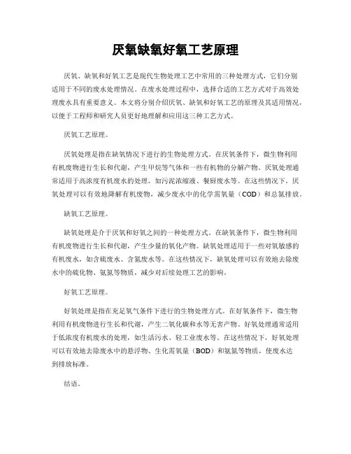 厌氧缺氧好氧工艺原理