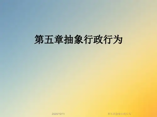 第五章抽象行政行为