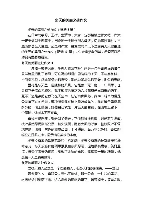 冬天的美丽之处作文