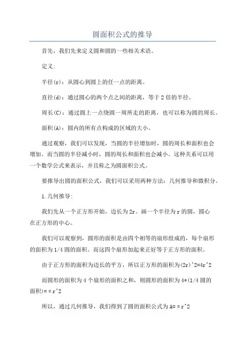 圆面积公式的推导