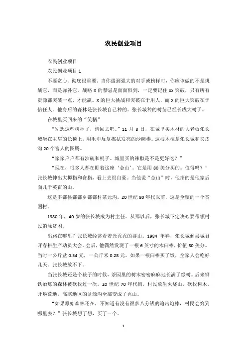 农民创业项目