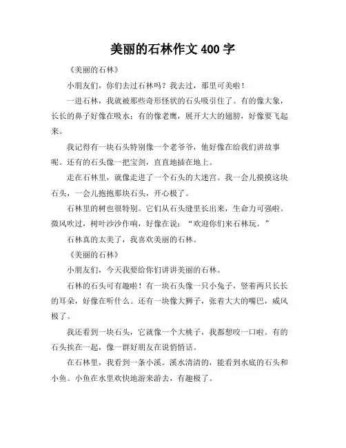 美丽的石林作文400字