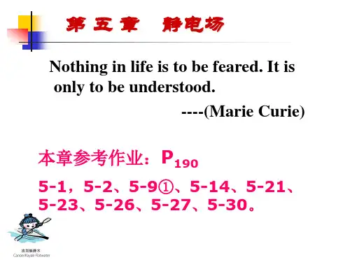 大学物理一复习  第五章  静电场和习题小结