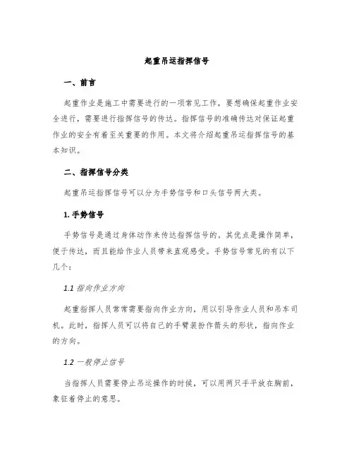 起重吊运指挥信号