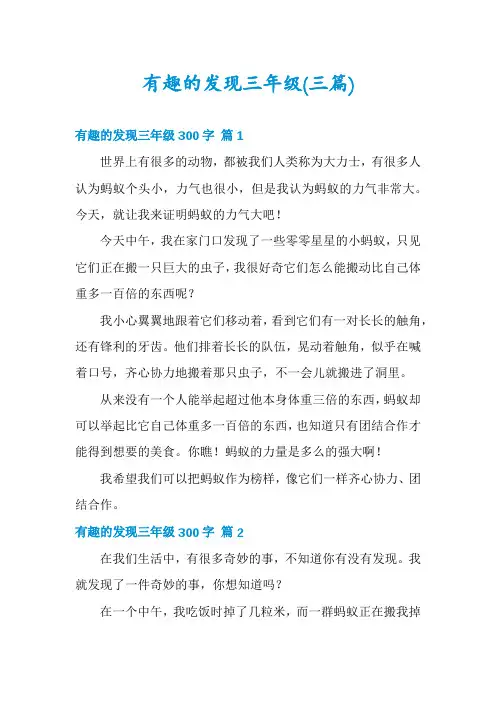 有趣的发现三年级(三篇)
