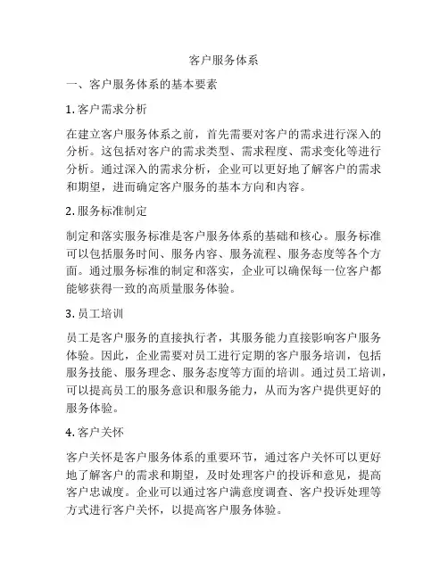 客户服务体系
