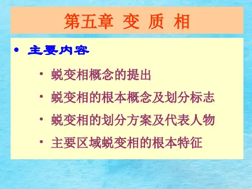 变质岩石学-第五章变质相ppt课件