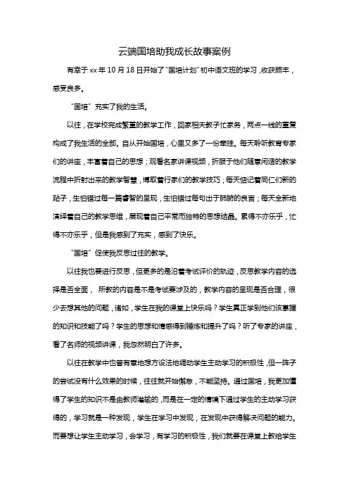 云端国培助我成长故事案例