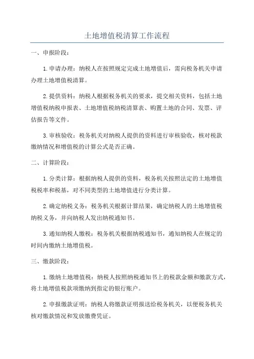 土地增值税清算工作流程