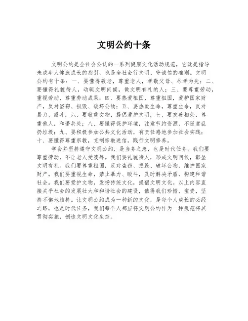 文明公约十条