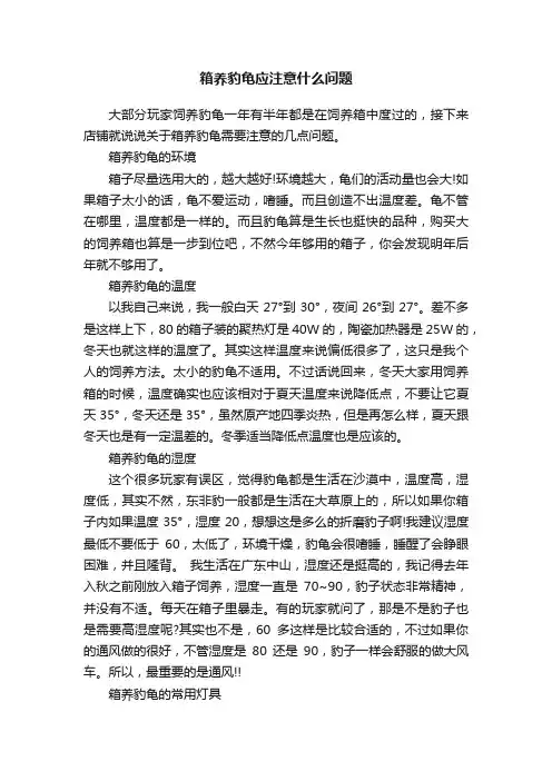 箱养豹龟应注意什么问题