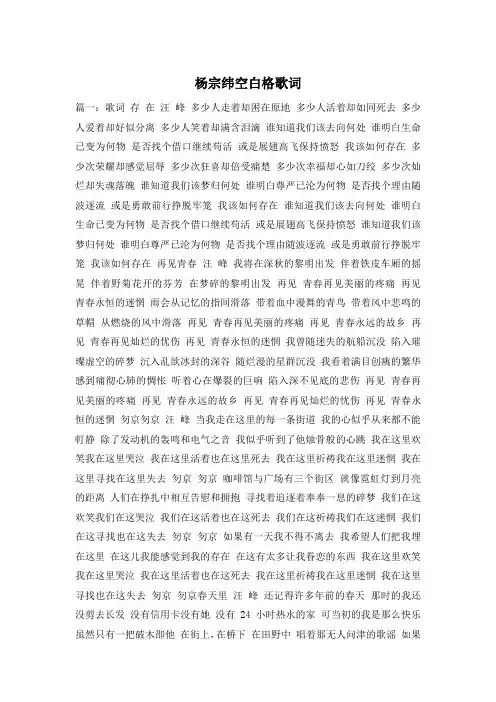 杨宗纬空白格歌词