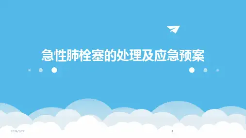 2024版急性肺栓塞的处理及应急预案
