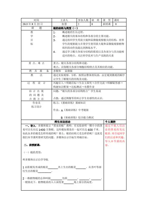 根的结构和功能(一)
