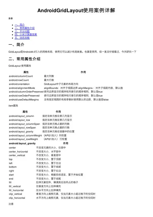 AndroidGridLayout使用案例详解