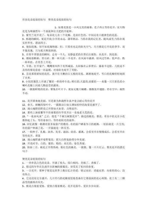 形容花朵绽放的短句赞美花朵绽放的短句