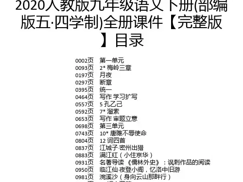 2020人教版九年级语文下册(部编版五·四学制)全册课件【完整版】