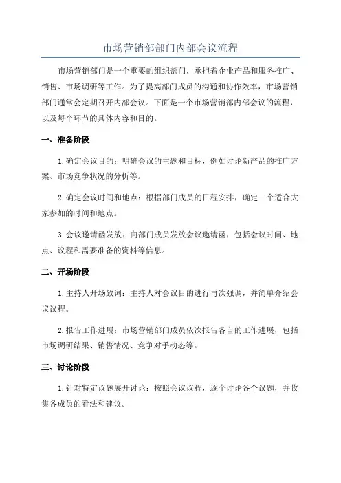 市场营销部部门内部会议流程
