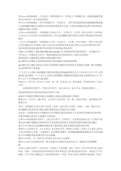 针织衫针法和提花