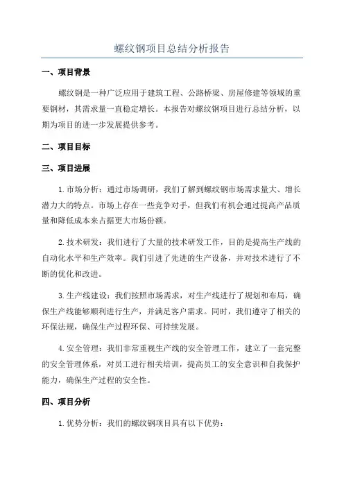 螺纹钢项目总结分析报告
