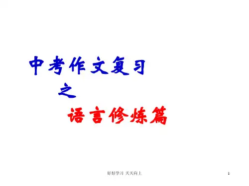 初中作文 初三中考作文复习冲刺之语言修炼篇