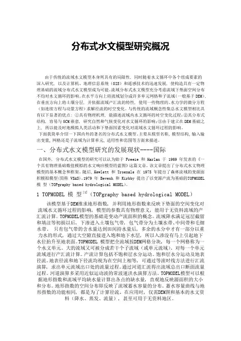 半分步式及分布式分水文模型研究
