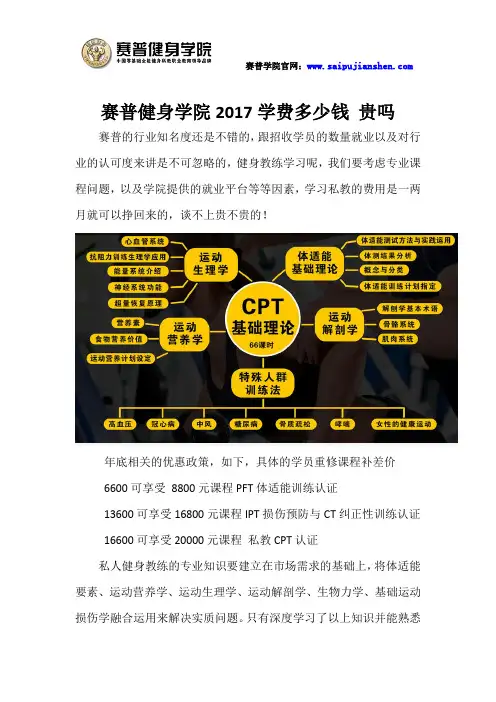 赛普健身学院2017学费多少钱 贵吗
