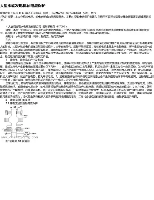 大型水轮发电机轴电流保护