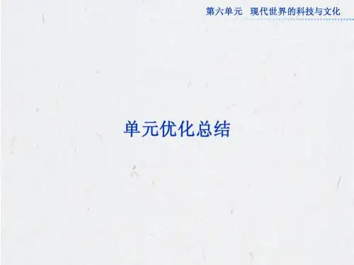 岳麓版历史必修3：第六单元单元优化总结