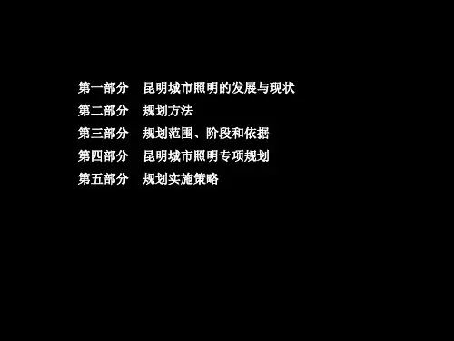 昆明主城区城市照明专项规划XXXX