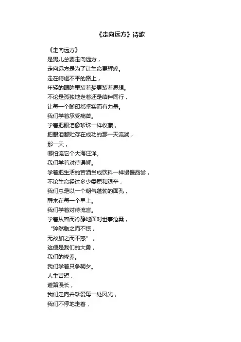 《走向远方》诗歌