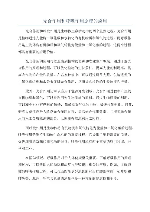 光合作用和呼吸作用原理的应用