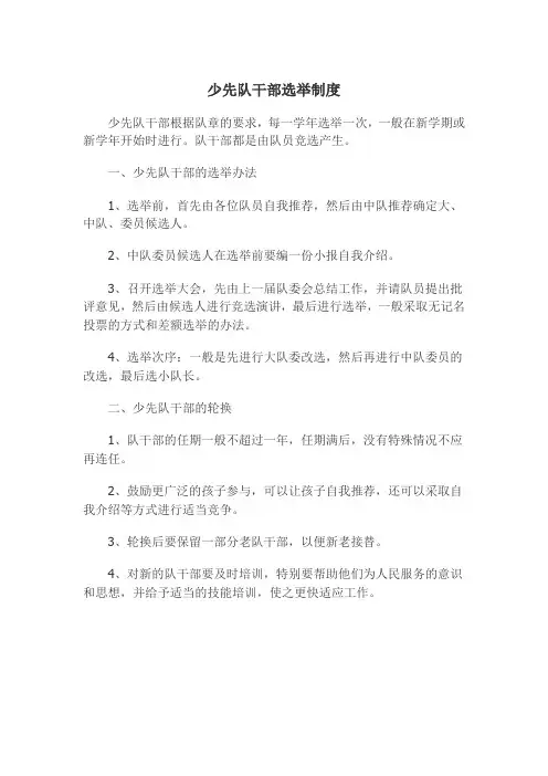 少先队干部选举制度