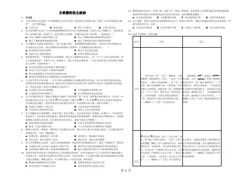 高三一轮复习考点测试古希腊的民主政治-教学文档