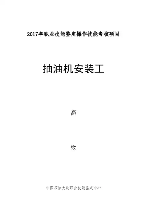 2009年职业技能鉴定操作技能考核项目