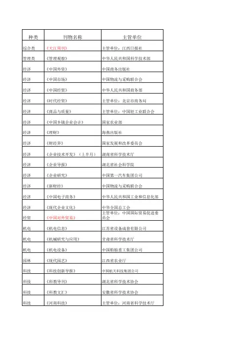学报、国家级、省级期刊