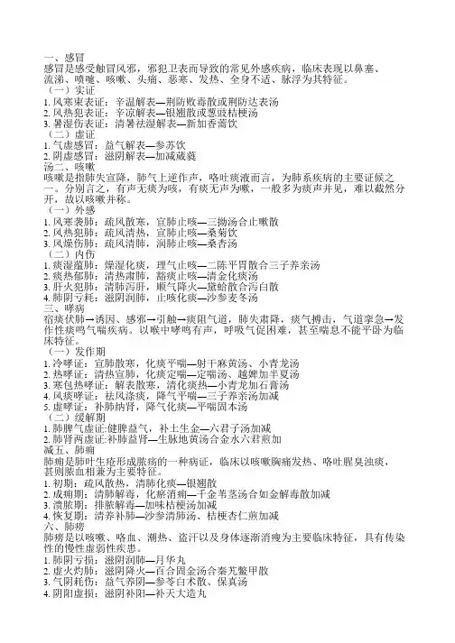 中医内科学考研笔记