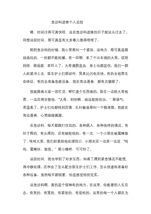 急诊科进修个人总结
