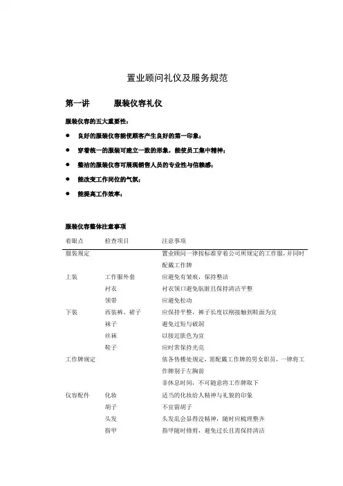 置业顾问礼仪及服务规范
