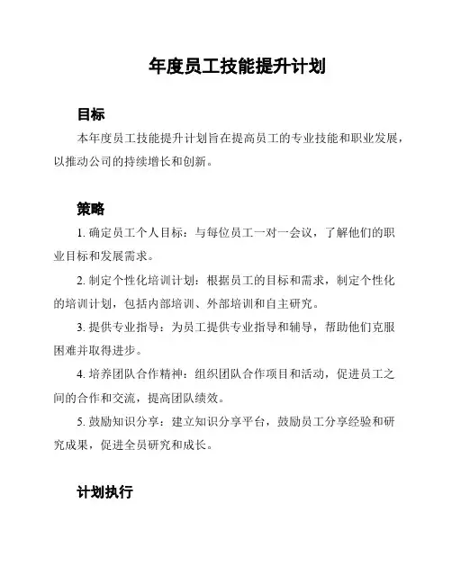 年度员工技能提升计划