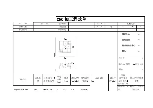 CNC加工程序单(供参考)