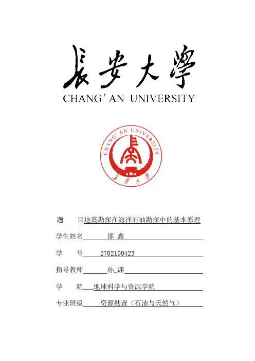 地震勘探在海洋石油勘探中的基本原理