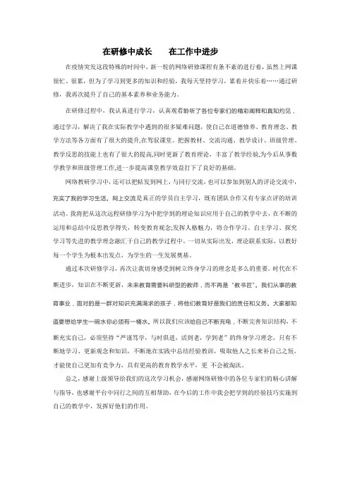 2020网络研修总结