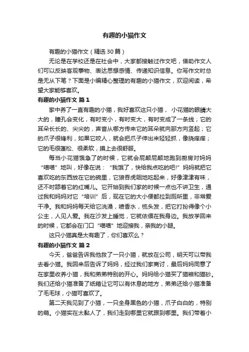 有趣的小猫作文（精选30篇）