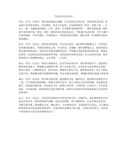 严肃党员自查自纠