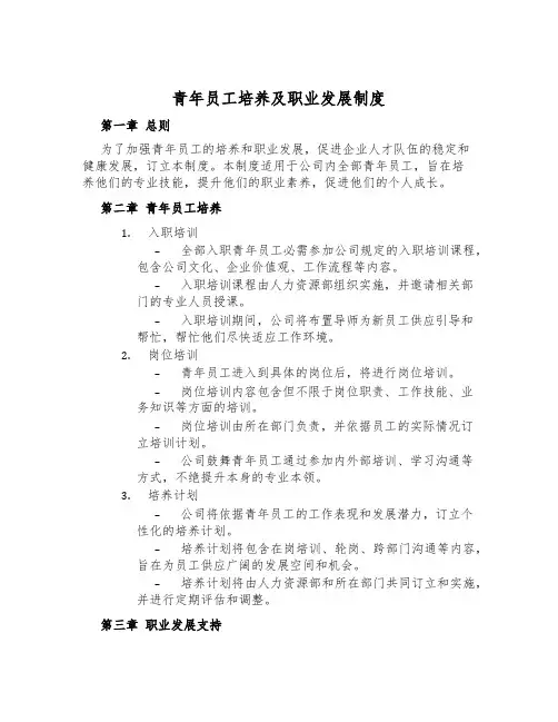 青年员工培养及职业发展制度